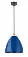 Innovations Lighting 516-1S-BAB-MBD-12-BL-LED - Plymouth - 1 Light - 12 inch - Black Antique Brass - Pendant