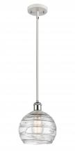 Innovations Lighting 516-1S-WPC-G1213-8-LED - Athens Deco Swirl - 1 Light - 8 inch - White Polished Chrome - Mini Pendant