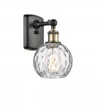 Innovations Lighting 516-1W-BAB-G1215-6-LED - Athens Water Glass - 1 Light - 6 inch - Black Antique Brass - Sconce