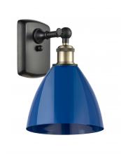 Innovations Lighting 516-1W-BAB-MBD-75-BL-LED - Plymouth - 1 Light - 8 inch - Black Antique Brass - Sconce