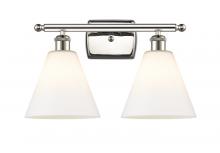 Innovations Lighting 516-2W-PN-GBC-81-LED - Berkshire - 2 Light - 18 inch - Polished Nickel - Bath Vanity Light