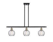 Innovations Lighting 516-3I-BAB-G1215-6-LED - Athens Water Glass - 3 Light - 36 inch - Black Antique Brass - Cord hung - Island Light