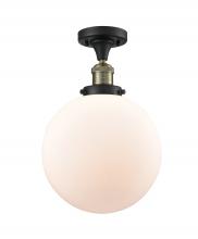 Innovations Lighting 517-1CH-BAB-G201-10-LED - Beacon - 1 Light - 10 inch - Black Antique Brass - Semi-Flush Mount