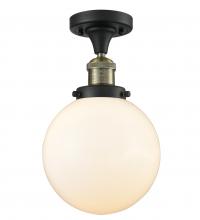 Innovations Lighting 517-1CH-BAB-G201-8-LED - Beacon - 1 Light - 8 inch - Black Antique Brass - Semi-Flush Mount