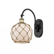 Innovations Lighting 518-1W-BAB-G121-8RB-LED - Farmhouse Rope - 1 Light - 8 inch - Black Antique Brass - Adjustable Swing Arm
