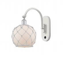 Innovations Lighting 518-1W-WPC-G121-8RW-LED - Farmhouse Rope - 1 Light - 8 inch - White Polished Chrome - Adjustable Swing Arm