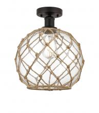 Innovations Lighting 616-1F-OB-G122-10RB - Farmhouse Rope - 1 Light - 10 inch - Oil Rubbed Bronze - Semi-Flush Mount