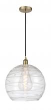 Innovations Lighting 616-1P-AB-G1213-14-LED - Athens Deco Swirl - 1 Light - 14 inch - Antique Brass - Cord hung - Pendant