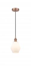 Innovations Lighting 616-1P-AC-G651-6-LED - Cindyrella - 1 Light - 6 inch - Antique Copper - Cord hung - Mini Pendant