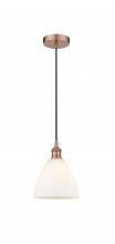 Innovations Lighting 616-1P-AC-GBD-751-LED - Bristol - 1 Light - 8 inch - Antique Copper - Cord hung - Mini Pendant