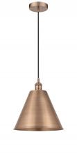 Innovations Lighting 616-1P-AC-MBC-12-AC-LED - Berkshire - 1 Light - 12 inch - Antique Copper - Cord hung - Mini Pendant