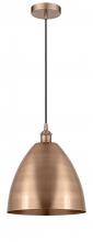Innovations Lighting 616-1P-AC-MBD-12-AC-LED - Bristol - 1 Light - 12 inch - Antique Copper - Cord hung - Mini Pendant