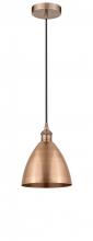 Innovations Lighting 616-1P-AC-MBD-75-AC-LED - Bristol - 1 Light - 8 inch - Antique Copper - Cord hung - Mini Pendant
