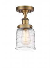 Innovations Lighting 916-1C-BB-G513-LED - Bell - 1 Light - 5 inch - Brushed Brass - Semi-Flush Mount