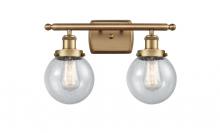 Innovations Lighting 916-2W-BB-G204-6-LED - Beacon - 2 Light - 16 inch - Brushed Brass - Bath Vanity Light