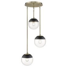 Golden 3219-3P AB-BLK - Dixon 3 Light Pendant