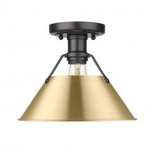 Golden 3306-FM BLK-BCB - Orwell 1-Light Flush Mount in Matte Black with Brushed Champagne Bronze
