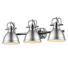 Golden 3602-BA3 CH-PW - Duncan 3-Light Bath Vanity in Chrome with Pewter