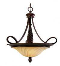 Golden 8106-3P CDB - Torbellino 3 Light Pendant in Cordoban Bronze with Remolino Glass
