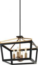 Matteo Lighting C67004BKAG - Mavonshire Black + Aged Gold Brass Chandelier