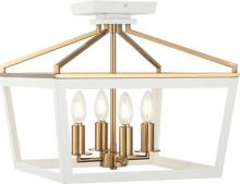 Matteo Lighting X67004WHAG - Mavonshire White + Aged Gold Brass Ceiling Mount