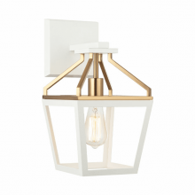 Matteo Lighting W67001WHAG - Mavonshire White + Aged Gold Brass Wall Sconce