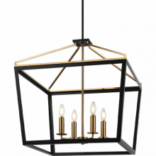 Matteo Lighting C67014BKAG - Mavonshire Black + Aged Gold Brass Chandelier