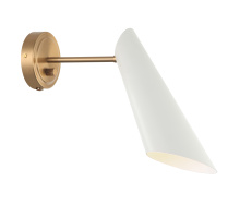 Matteo Lighting S08011AGWH - Butera Aged Gold Brass + White Wall Sconce
