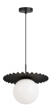Matteo Lighting C83111BKOP - Modern Ruff Black Pendant