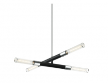 Matteo Lighting C61204MBCH - Tubo Matte Black + Chrome Pendant