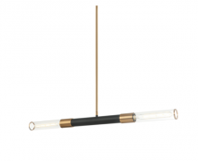 Matteo Lighting C61202MBAG - Tubo Matte Black + Aged Gold Brass Pendant