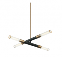 Matteo Lighting C61204MBAG - Tubo Matte Black + Aged Gold Brass Pendant
