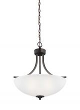 Generation Lighting 6616503-710 - Geary transitional 3-light indoor dimmable ceiling pendant hanging chandelier pendant light in bronz