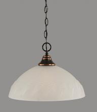 Toltec Company 10-BC-5651 - One Light Black Copper Turtle Glass Down Pendant