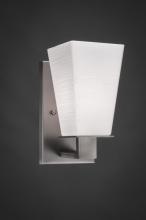 Toltec Company 581-GP-671 - One Light Graphite Square White Linen Glass Wall Light
