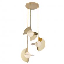Kuzco Lighting CH65127-MRB/OP-UNV - Scorpio 27-in Metallic Brass/Opal Glass LED Chandelier
