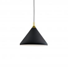 Kuzco Lighting 492814-BK/GD - Dorothy 14-in Black With Gold Detail 1 Light Pendant