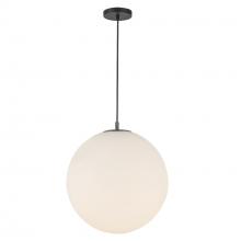 Kuzco Lighting PD34216-BK/OP - Marco 16-in Black/Opal Glass Socket Pendant