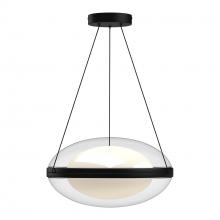 Kuzco Lighting PD76316-BK/OP-UNV - Virgo 16-in Black/Opal Glass LED Pendant
