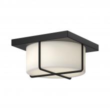 Kuzco Lighting FM45910-BK/OP - Regalo 10-in Black/Opal Glass LED Flush Mount
