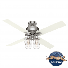 Hunter 59650 - Hunter 52 inch Vivien Brushed Nickel Ceiling Fan with LED Light Kit and Handheld Remote