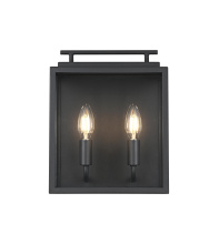 Elegant OD418W12BK - Valentin 9 inch Outdoor Wall Sconce in Black