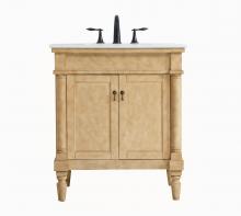 Elegant VF13030AB - 30 inch Single Bathroom Vanity in Antique Beige