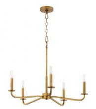 Quorum 6307-5-47 - RUTHERFORD 5 LIGHT CHANDELIER - BRUSHED BRASS