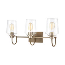 ELK Home 46642/3 - Bakersfield 3-Light Vanity Light in Light Wood with Clear Glass