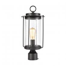 ELK Home 46663/1 - Devonshire 1-Light Post Mount in Matte Black with Seedy Glass