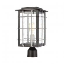 ELK Home 46714/1 - Brewster 1-Light Post Mount in Matte Black with Seedy Glass
