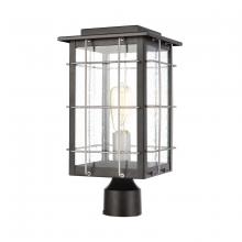 ELK Home 46714/1 - Brewster 1-Light Post Mount in Matte Black with Seedy Glass